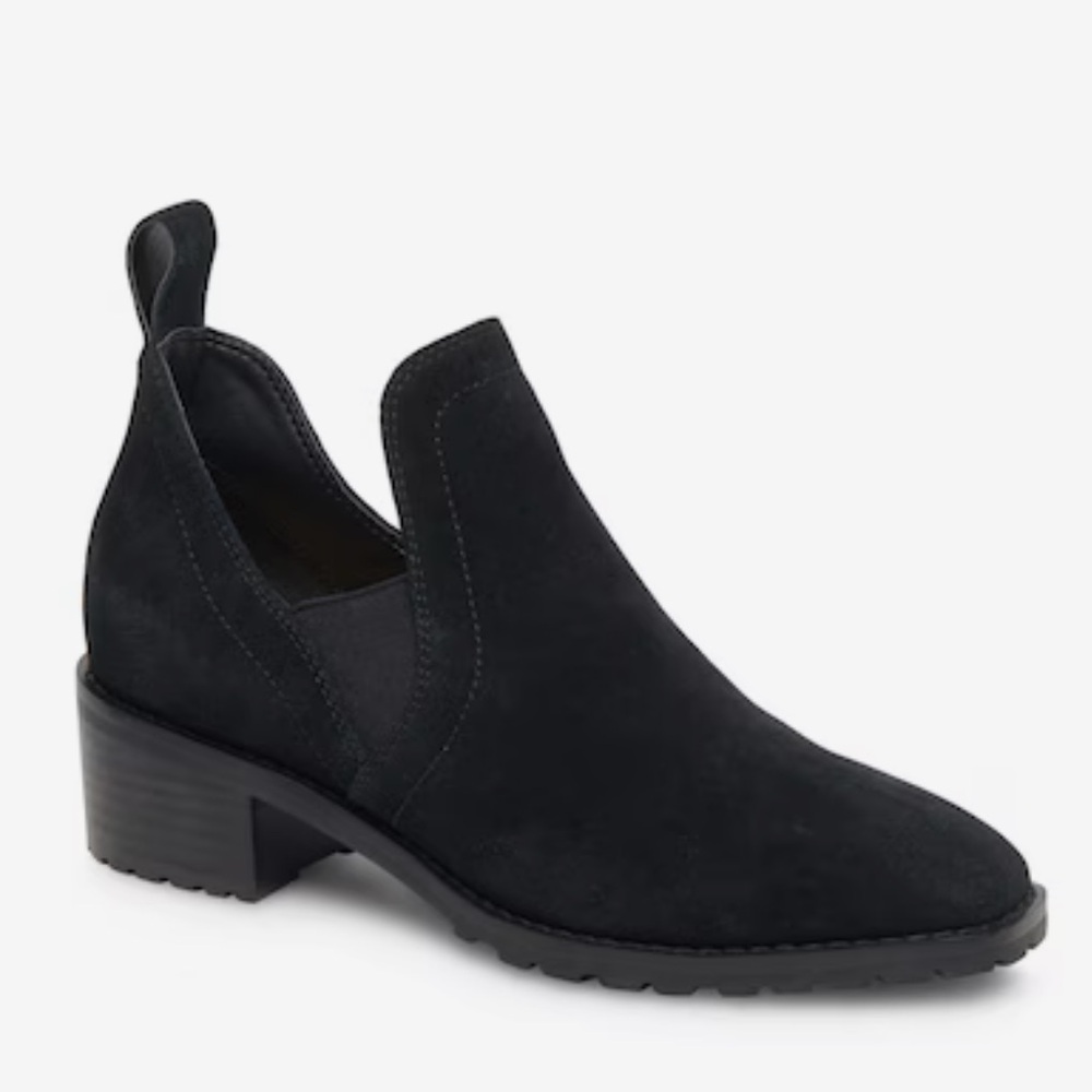 NEW $129 Blondo Sandra Black Suede heel ankle waterproof bootie women size 6